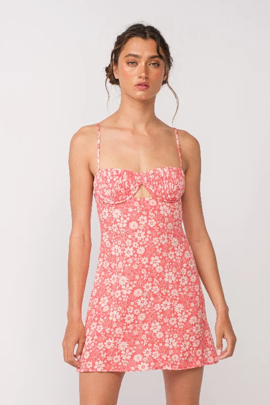 Cleo Red Floral Cami Mini Dress