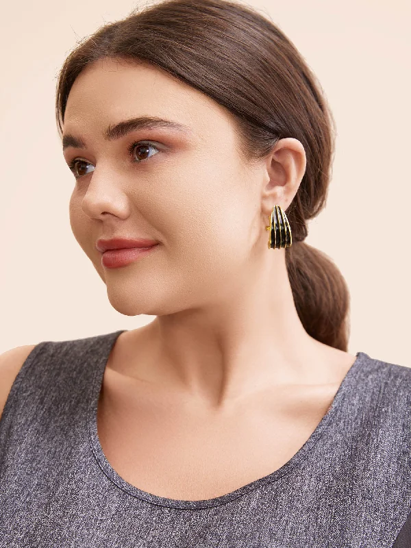 Glossy Versatile Bold Shaped Earrings