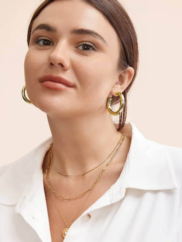 Gold-plated Small Hoop Silver Earrings