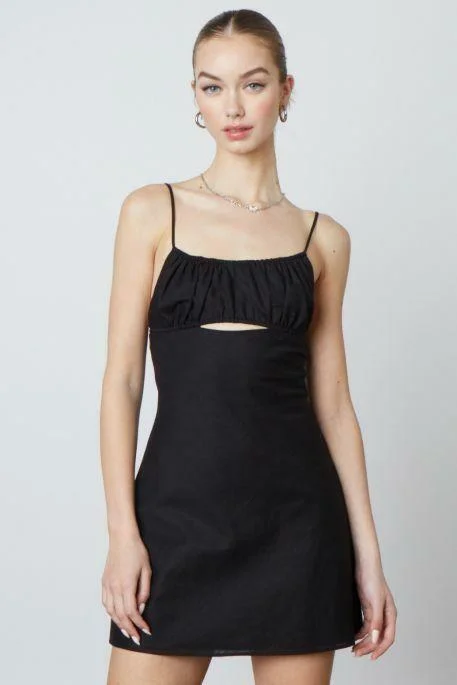 Luna Black Backless Mini Dress